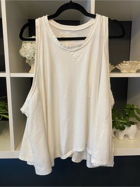 NWT Anthropologie White Swing Tank Top Size XL